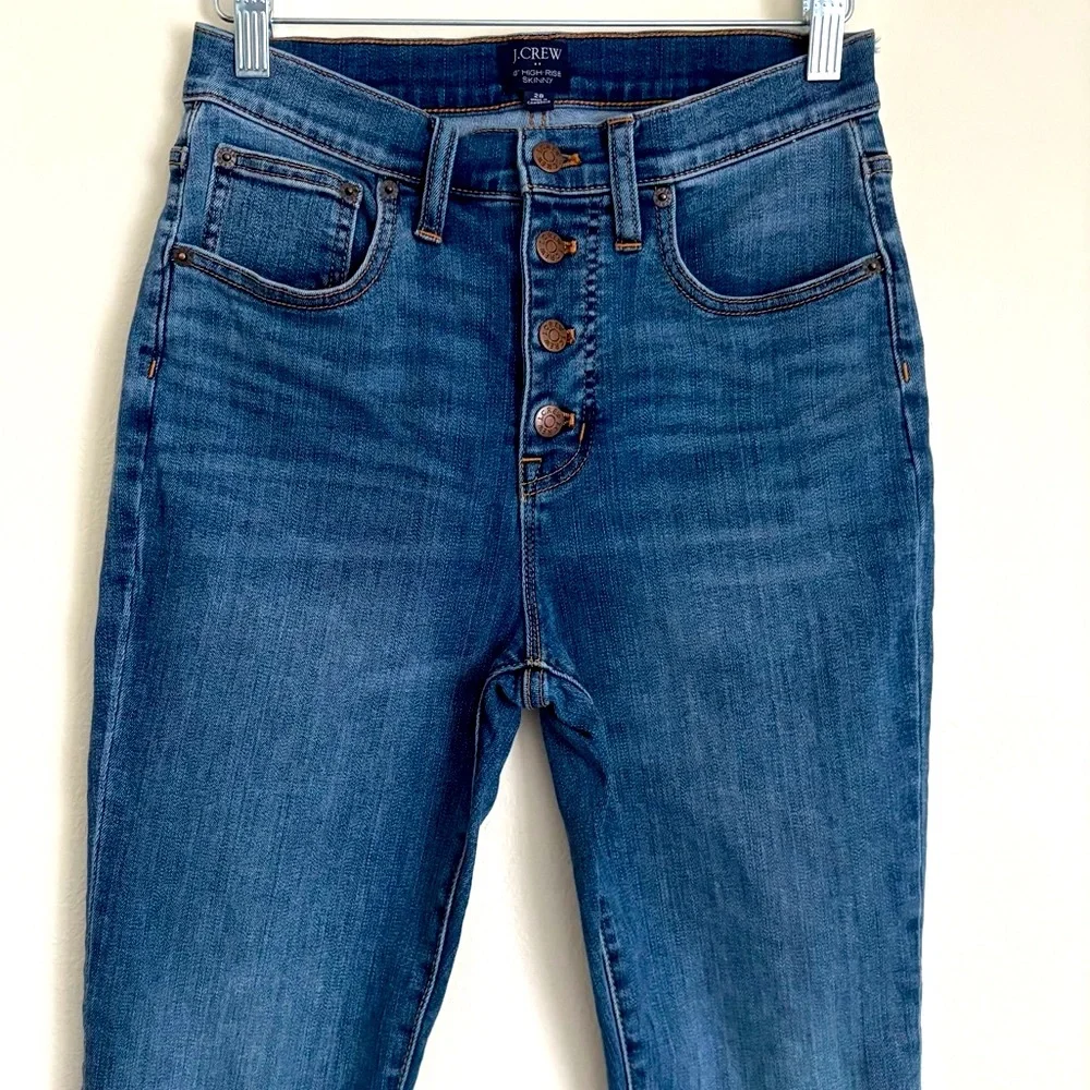 J. Crew Jeans Skinny 10” High Rise Raw Hem Sz 28 Inseam-26”